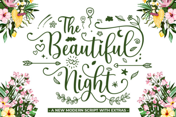 The Beautiful Night: A Romantic Script Typeface for Editors